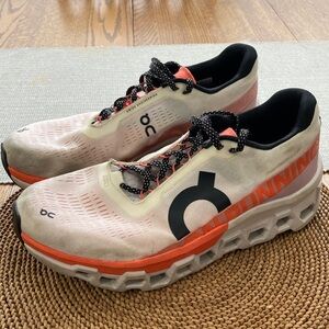 On Cloud Cloudtec Helion White/Orange Running Gym Active Fitness Sneakers M 10